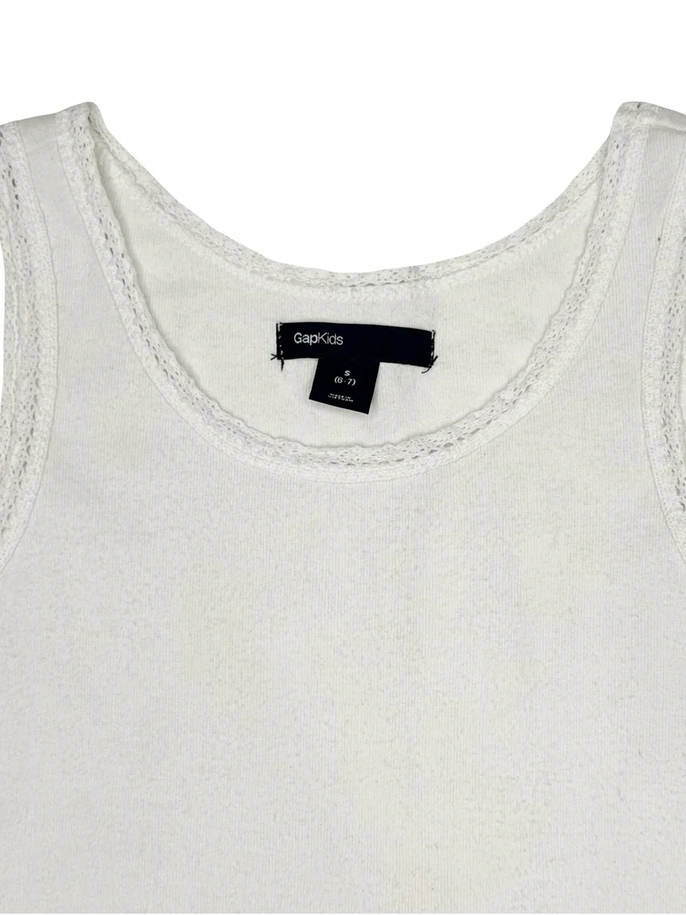 Gap White Lace-Trim Tank Top